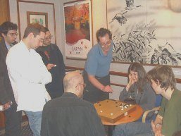 Picture of go players in a Japanese setting